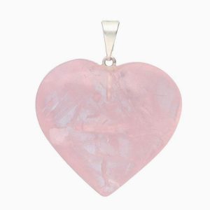Colgante Corazón de Cuarzo Rosa