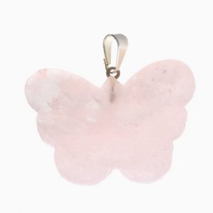 Colgante Mariposa de Cuarzo Rosa