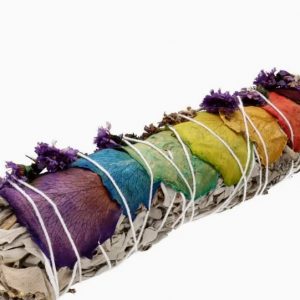 Atado de Salvia Blanca Grande con Pétalos Chakras