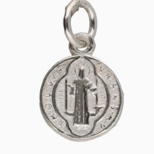 Medalla de San Benito Mini en Plata de Ley 925
